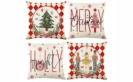 Pillow Christmas Cases Throw Pillowcase Winter Holiday Party Cover Geometry Xmas Case Decor