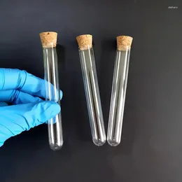 Storage Bottles 10pcs Clear Lab Round Bottom Plastic Test Tubes With Cork Supplies School Experiment Glass Scientific Prop Accessories