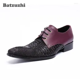 Dress Shoes Luxury Mens Rock Leather Wedding Italian Fashion Male Small Square Toe Handsome Party And Business Men