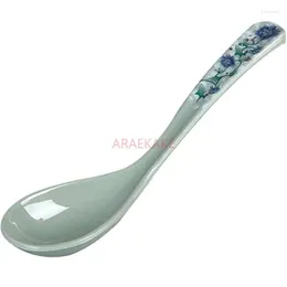 Spoons Blue And White Melamine Spoon Household With Hook Imitation Porcelain Long Handle Soup