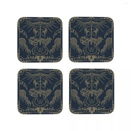 Table Mats Hollow Knight Coasters Kitchen Placemats Waterproof Insulation Cup Coffee For Decor Home Tableware Pads Set Of 4