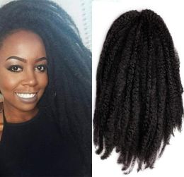 3 Packs 18 inch Long Marley Bulk Kinky Braiding Hair Afro Kinky Curly Crochet Braids Hair for Black Women 18quot 1b9864778