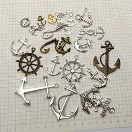 Anchor Rudder Fish Hook Charms Ocean Marine Pendants For Diy Jewelry Making Findings Supplies Accessories