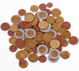 SET OF 80 plastic Toy EURO COINS play money maths school Learning Resource cent9224810