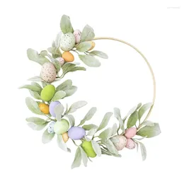 Decorative Flowers Easter Wreath Pastel Eggs For Front Door Window Wall Decor And Celebration Gift Womens DropShip