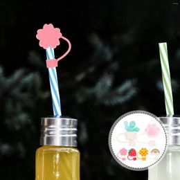Disposable Cups Straws 6 Pcs Straw Dust Plug Dust-proof Plugs Children's Water Bottle Funny Silica Gel Girl Bottles Plastic