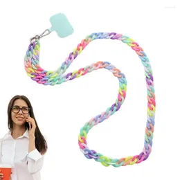 Decorative Figurines Cell Phone Chain Strap Beautiful Flowers Star Beads Detachable Colorful Neck Cord Safety Tether Keychain Rop