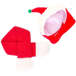 Dog Apparel Pet Christmas Set Warm Hat Supplies Scarf Thermal Accessories For Pets Household Dogs Kit Flannel Po Prop Cap