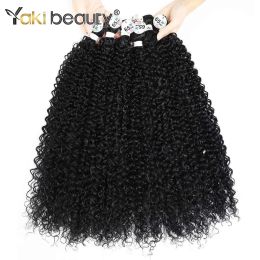Weave Weave Synthetic Curly Natural Hair Long Jerry Curly Bundles Ombre Color Organic Fake Hair For Women Heat Resistant Wave