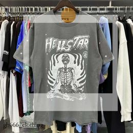 Fashion Hellstar Shirt Mens Rappe Top High American Tide Brand Fun Funny Comic English Letter Print Loose All Round Collar Short Sleeved T Shirt TEE Tide 541
