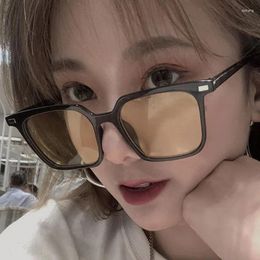 Sunglasses Korean Style Male Female Fashion Trendy Square Shape Women Vintage Retro Sun Glasses
