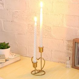 Candle Holders Nordic Iron Candlestick Creative Simple Geometry Gold Wedding Desktop Decoration Luxury Home Light Dinner Holder