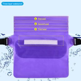 Waterproof Waist Packs 3 Layers Sealing Pvc Swimming Ski Drift Diving Beach Shoulder Bag Waist Pack Underwater Mobile Phone Bags