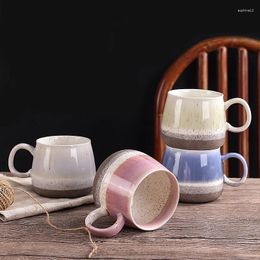 Mugs 500ML Large Ceramic Coffee Pottery Tea Cup For Office And Home Cold Drinking Stylish Texture Glaze Mug