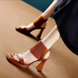 Sandals Women's Summer Heeled Sandals Stiletto Design Elegant Trends 2023 Casual Dress Parties Evening Best Selling Women's High Heels