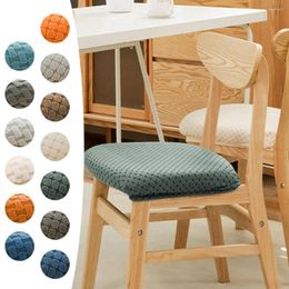 Pillow Waterproof Jacquard PU Leather Chair Seat Cover Dining Room Upholstered Anti-dirty Without Backrest Furniture Protector