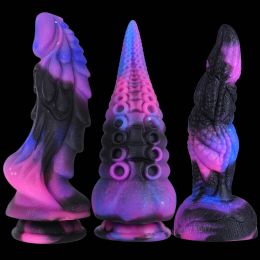 Toys Soft Silicone Realistic Dragon Dildo Starry Colour Dildo Prostate Massager Large Butt Plug Thick Dildos Anal Sex Toys for Women