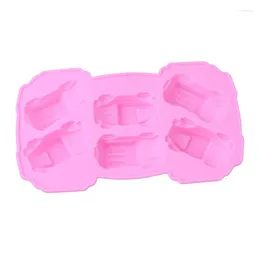 Baking Moulds Pink 6 Even Car Creative Silicone Chocolate Model Birthday Cake Decoration Tool Fudge Mold