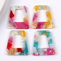 10pcs 26x29mm Colorful Charms Pendant for Earring Necklace Keychain Acrylic Party Christmas DIY Jewelry Making Supplies