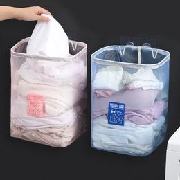 Wall-mounted Bathroom Laundry Organiser Folding Laundry Basket Laundry Bag for Dirty Clothes Home Storage Bag