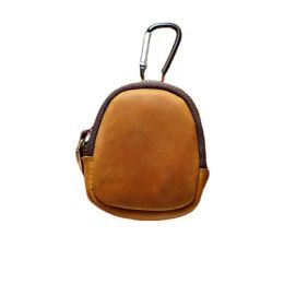 GENODERN Coin Bag Genuine Leather Small Wallet Coin Purse Zipper Shell Bag Bluetooth Headphone Bag Key Case