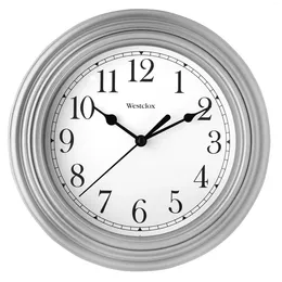 Wall Clocks 9 Inch Silver Round Simplicity Analogue QA Clock Living Room Decoration Easy To Hang Useful In Bedroom Kitchen Office