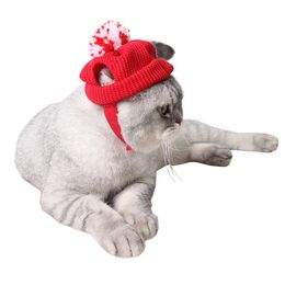 Pet supplies dog hat Teddy puppy Christmas hat factory Christmas holiday red kitten hat wool ear hole dog hat