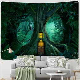 Tapestries Jungle House Tapestry Wall Hanging Witchcraft Bohemian Style Hippie Tapiz Art Aesthetics Room Home Decor