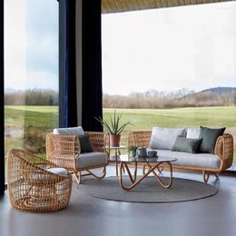 Chair Covers Nordic Outdoor Sofa Courtyard Vine Weaving Rain And Sun Protection Bird's Nest Small Balcony Villa Furniture