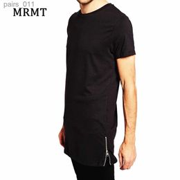 Men's Casual Shirts 2024 MRMT Brand New Clothing Mens Long T Shirt Hip Hop Extra Longline T-Shirt For Male Tshirt Zipper Man Leisure T Shirts 240402