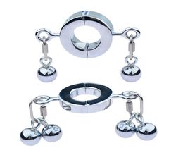 Stainless Steel Cockrings Scrotum Clip Stretcher Male Scrotums Bondage Gear Adult Sex Toys Weight Testicle Stretchers Ball2536942