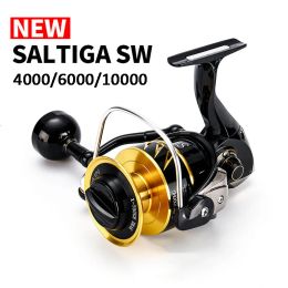 Reels Japan Full Metal Made Saltiga SW4000XG SW6000HG SW10000HG Fishing Reel Highspeed spinning wheel 12BB Alloy reel 35kg drag power