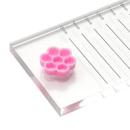 2024 100pcs DIY Eyelash Extension Fans Blütenbecher Kleberhalter Ringblütenform Pigmentschale für die Transplantation Augenwimpern