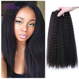 Weave Weave Blice Kinky Straight Hair Weaving 1416inch Synthetic Hair Pure Colour Hair Bundles One Piece Deal For Women