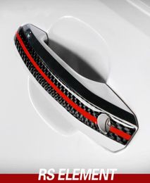 Car Styling Exterior Carbon Fiber Door Handle Anti-collision Strips Trim Cover for A4 A5 2017-2022 Accessories9558857