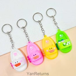 Cartoon Cute Funny Keychain Pink Little Yellow Duck Green Crocodile Slippers Hanging Decoration Backpack Hanging Decoration