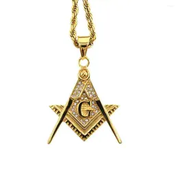 Pendant Necklaces Fashion Personality Trend Men's Necklace Gold-Plated Freemason Simple Domineering Jewelry Accessories