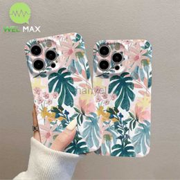 Cell Phone Cases Popular Tropical plant phone case For iPhone 15 14 13 12 11 Pro Max Summer Beach style ShockProof Anti-fall lens ProtectiveCover 2442