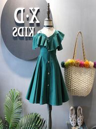 Girls Dresses 2019 new Summer Green Kids Dresses Fashion Ball Gown Baby Dress Girl Clothes kids designer clothes kids clothes A3004035601
