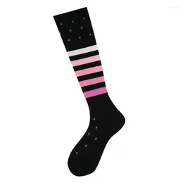 Men's Socks Striped Compression Elastic Long Tube Stockings Sweat-absorbent Breathable Cotton Women Men Stocking