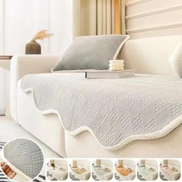 Chair Covers Soft Plush Sofa Mat Cushion Universal Irregular Shaped Towel Solid Colour Non-Slip Couch Cover For Living Room Decor
