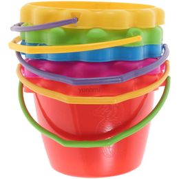 Sand Play Water Fun 5 Pcs Toy Beach Bucket Summer Toddler Toys Playthings Sand Children Portable Buckets Plastic Outdoor Seaside 240402