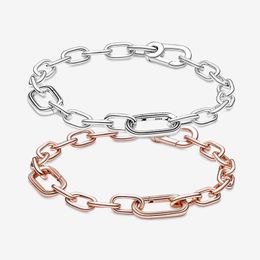 100% 925 Sterling Silver Charm Bracelets Pandoras Small-Link Chain Bracelet Women Girls Wedding Luxury Jewellery Designer Rose Gold Chain bracelet with Original Box