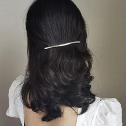 Women Hair Accessories Automatic Smooth Spring Clip Elegant French Strip Long Barrettes Simple Style Metal Hair Clip