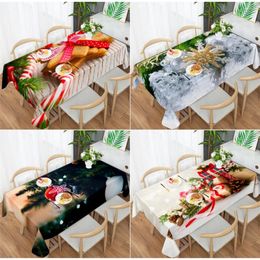 Table Cloth Christmas Tree Gift Printed Tablecloth Birthday Party Family Dinner Wedding Decoration Holiday Mantel Mesa