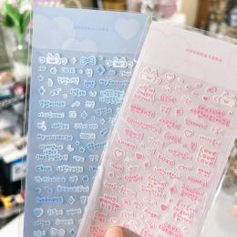 Cute Text Letters Korean Journal Diary Deco Stickers DIY Scrapbooking Stationery Materials Idol Postcards Deco Stickers Supplies