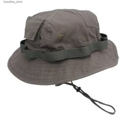 Wide Brim Hats Bucket Hats Outfly Fashion Men Hat Outdoor Sun Hat Washed Tooling Bob Style Luxury Bucket Hat Big Size Brand Mountaineering Fishing Hat L240402