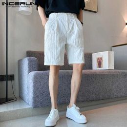 Men's Shorts Mens Shorts 2023 Korean New Mens Straight Tube Loose Fold Shorts Casual Street Clothing Solid Color Full Matching Shorts S-5XLC240402