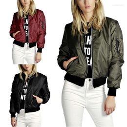 Women's Jackets Women Thin Tops Basic Bomber Jacket Long Sleeve Coat Casual O-neck Collar Slim Fit Outerwear