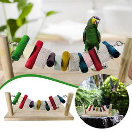 Other Bird Supplies Parrot Toy Standing Pole Hamster Jumping Platform Pet Chew Small Animal Wood Stand Wooden Multifunction Tableware